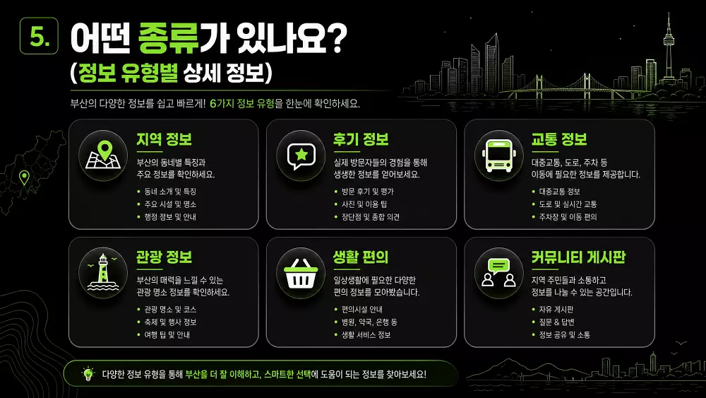 어떤 종류가 있나요 (업종별 상세 정보)